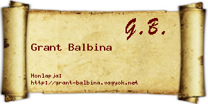 Grant Balbina névjegykártya